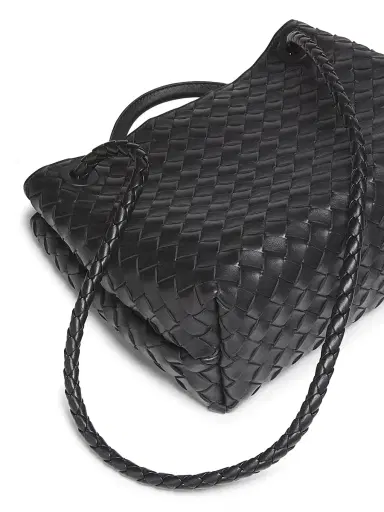Bottega Veneta Women's Andiamo Medium Intrecciato Leather Top-Handle Bag - Black | Thumbnail 7