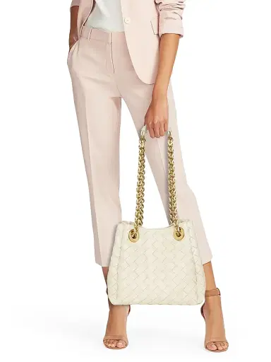 Bottega Veneta Women's Small Parachute Intrecciato Leather Shoulder Bag - Sea Salt | Thumbnail 2