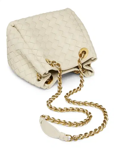 Bottega Veneta Women's Small Parachute Intrecciato Leather Shoulder Bag - Sea Salt | Thumbnail 5