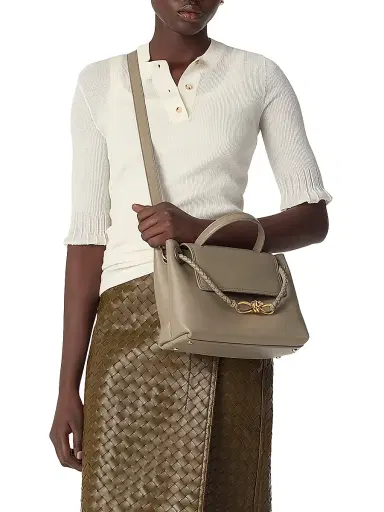 Bottega Veneta Women's Ciao Ciao Leather Top Handle bag - Limestone Brass | Thumbnail 2