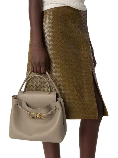 Bottega Veneta Women's Ciao Ciao Leather Top Handle bag - Limestone Brass | Thumbnail 1