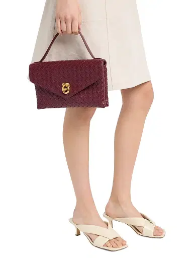 Bottega Veneta Women's Knot Lock Intrecciato Leather Top Handle Bag | Thumbnail 3
