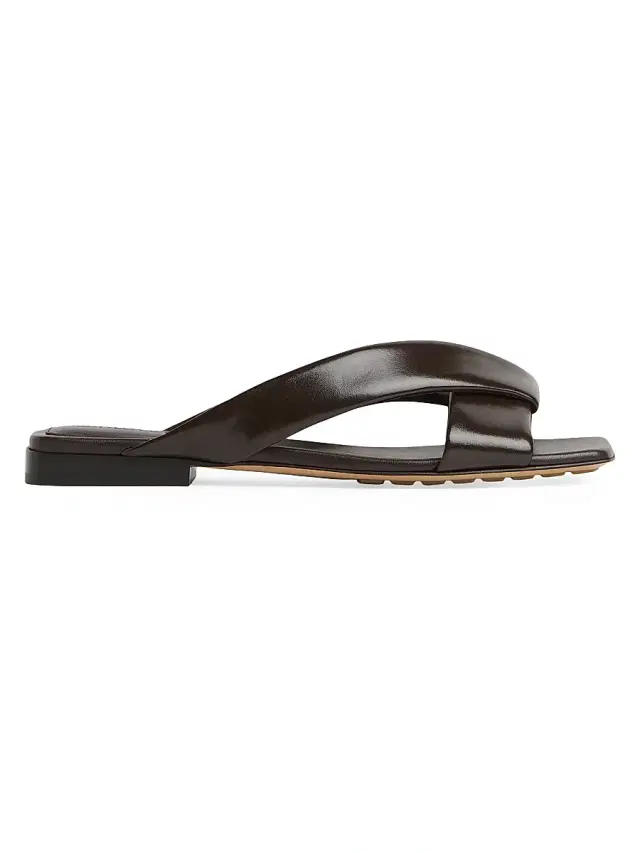 Bottega Veneta Women's Interwoven Leather Flat Sandals - Fondant