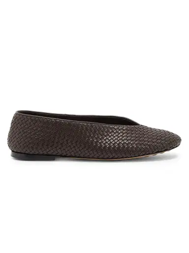 Bottega Veneta Women's Rosa Intrecciato Leather Flats - Fondant - Size 10 | Thumbnail 1 Bottega Veneta Women's Rosa Intrecciato Leather Flats - Fondant - Size 10 | Thumbnail 1