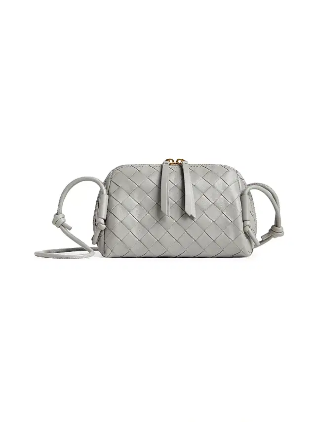 Women's Intrecciato Nappa Leather Pouch - Sterling Gold
