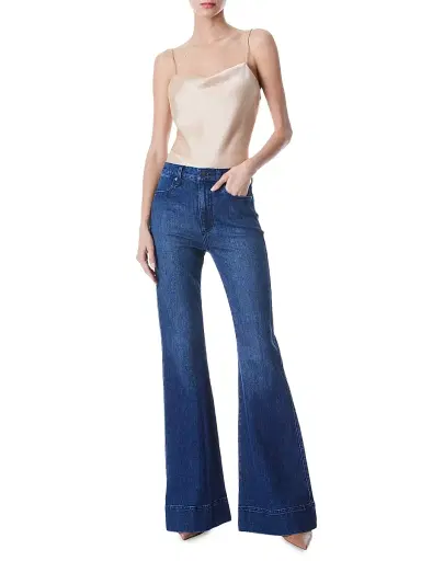 Alice + Olivia Women's Harmon Draped Satin Tank Top - Almond - Size XL | Thumbnail 2 Alice + Olivia Women's Harmon Draped Satin Tank Top - Almond - Size XL | Thumbnail 2