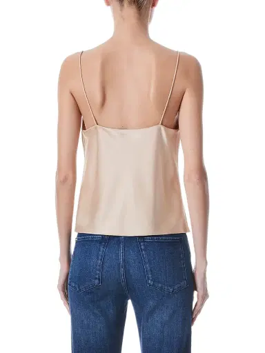 Alice + Olivia Women's Harmon Draped Satin Tank Top - Almond - Size XL | Thumbnail 5 Alice + Olivia Women's Harmon Draped Satin Tank Top - Almond - Size XL | Thumbnail 5