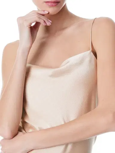Alice + Olivia Women's Harmon Draped Satin Tank Top - Almond - Size XL | Thumbnail 6 Alice + Olivia Women's Harmon Draped Satin Tank Top - Almond - Size XL | Thumbnail 6