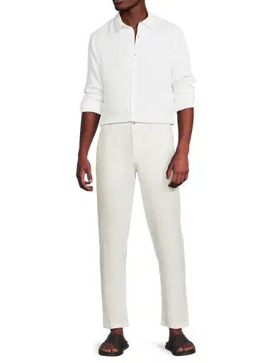 Onia Men's Air Linen Long-Sleeve Shirt - White - Size XXL | Thumbnail 2 Onia Men's Air Linen Long-Sleeve Shirt - White - Size XXL | Thumbnail 2