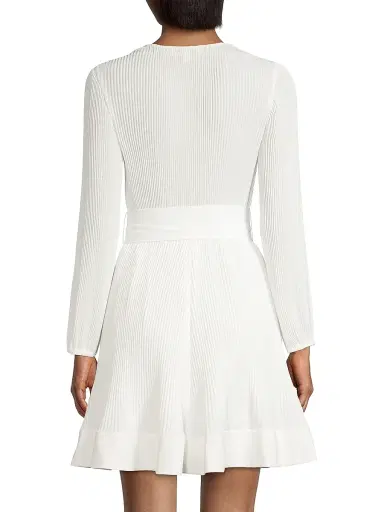 Milly Women's Liv Pleated Belted Minidress - White - Size 12 | Thumbnail 5 Milly Women's Liv Pleated Belted Minidress - White - Size 12 | Thumbnail 5
