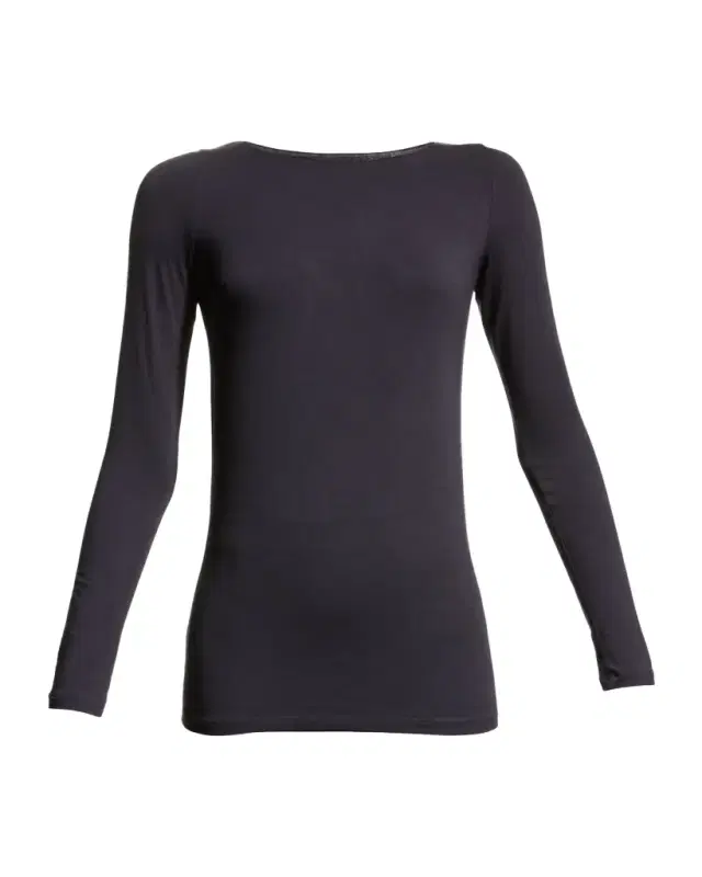 Majestic Filatures Soft Touch Marrow-Edge Long-Sleeve Top