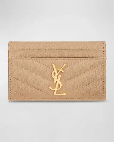Saint Laurent Cassandre YSL Monogram Card Case in Grained Leather | Thumbnail 3 Saint Laurent Cassandre YSL Monogram Card Case in Grained Leather | Thumbnail 3