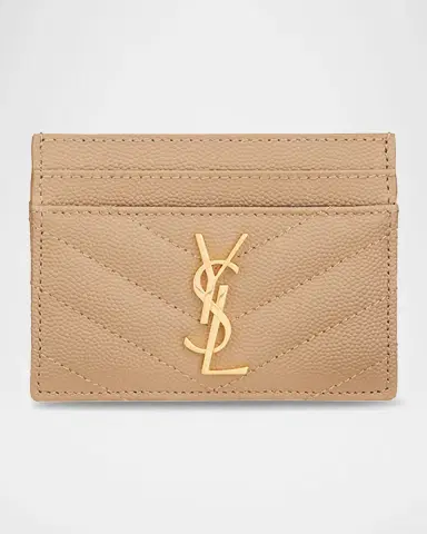 Saint Laurent Cassandre YSL Monogram Card Case in Grained Leather | Thumbnail 5 Saint Laurent Cassandre YSL Monogram Card Case in Grained Leather | Thumbnail 5