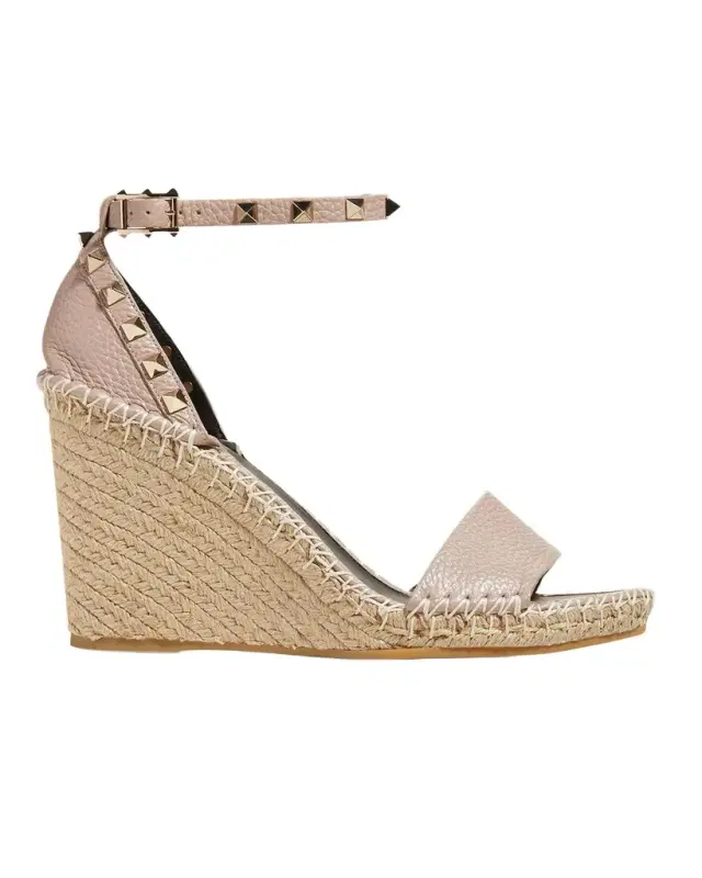 Valentino Garavani Rockstud Double Espadrille Wedge Sandals