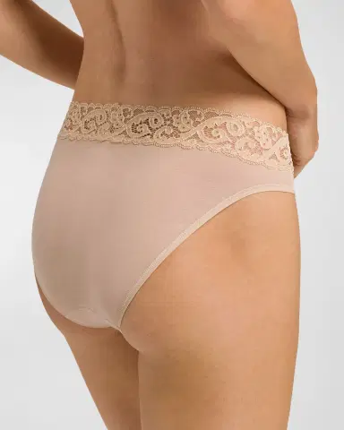 Hanro Moments High-Cut Lace-Trim Briefs | Thumbnail 2 Hanro Moments High-Cut Lace-Trim Briefs | Thumbnail 2