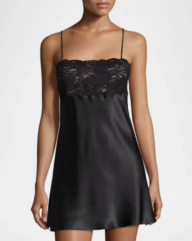 Christine Lingerie Bijoux Lace-Trim Silk Chemise | Thumbnail 2 Christine Lingerie Bijoux Lace-Trim Silk Chemise | Thumbnail 2