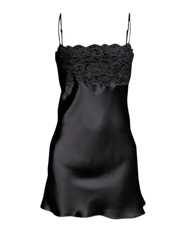 Christine Lingerie Bijoux Lace-Trim Silk Chemise
