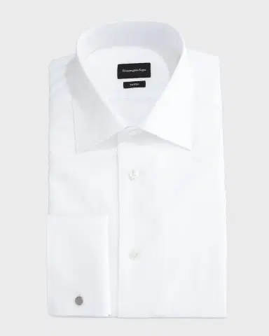 Zegna Men's Trofeo Solid Regular-Fit Dress Shirt | Thumbnail 2