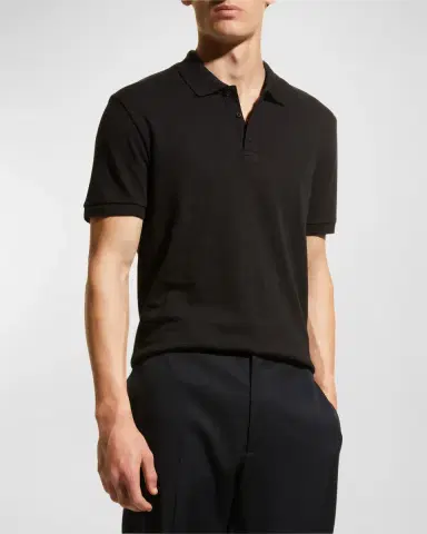 Vince Classic Slub Cotton Polo Shirt | Thumbnail 4 Vince Classic Slub Cotton Polo Shirt | Thumbnail 4