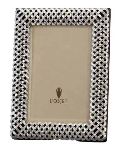 L 'Objet Platinum Braid 4" x 6" Picture Frame | Thumbnail 1