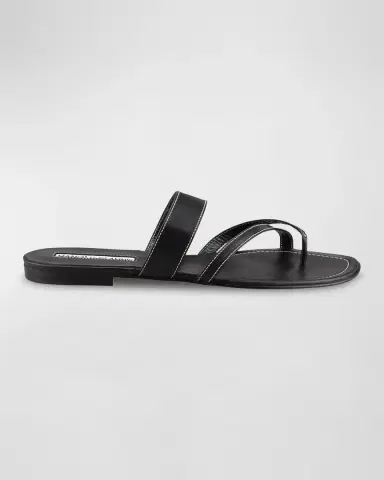 Manolo Blahnik Susa Flat Leather Sandals | Thumbnail 3