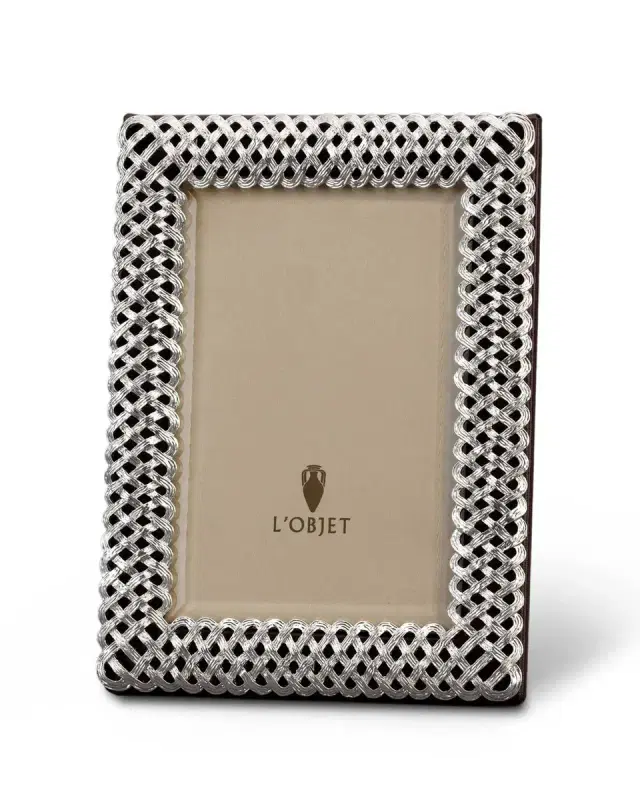 L 'Objet Platinum Braid 5" x 7" Picture Frame