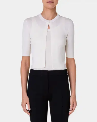 Akris punto Half-Sleeve Short Cardigan | Thumbnail 2