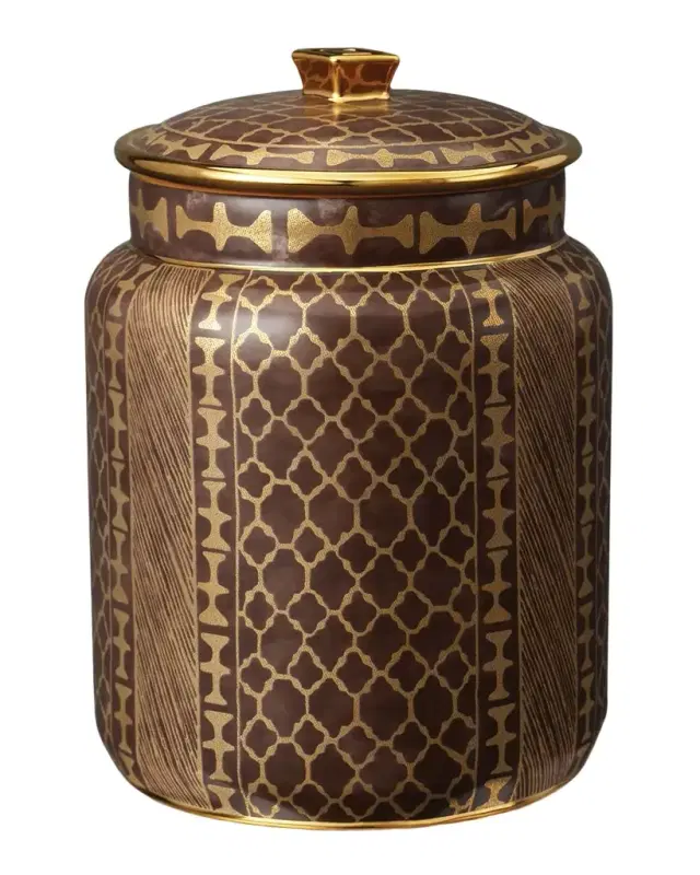 L 'Objet x Fortuny Ashanti Medium Canister, 9"