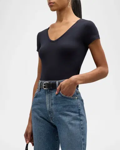 MAJESTIC FILATURES Soft Touch Short-Sleeve V-Neck Tee | Thumbnail 4 MAJESTIC FILATURES Soft Touch Short-Sleeve V-Neck Tee | Thumbnail 4