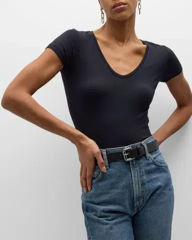 MAJESTIC FILATURES Soft Touch Short-Sleeve V-Neck Tee | Thumbnail 7 MAJESTIC FILATURES Soft Touch Short-Sleeve V-Neck Tee | Thumbnail 7