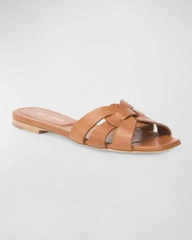 Saint Laurent Woven Leather Sandal Slide | Thumbnail 2