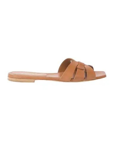 Saint Laurent Woven Leather Sandal Slide | Thumbnail 1