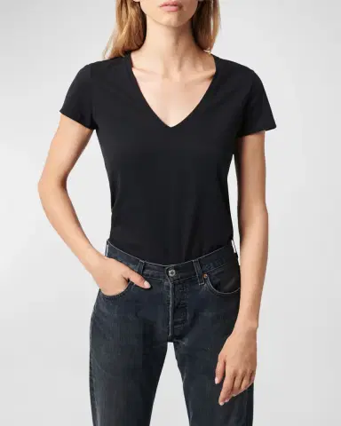 MAJESTIC FILATURES Soft Touch Short-Sleeve V-Neck Tee | Thumbnail 4