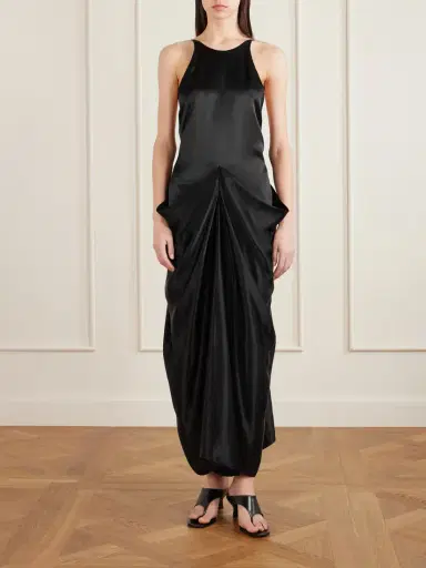 Khaite Kent Draped Satin Maxi Dress | Thumbnail 2 Khaite Kent Draped Satin Maxi Dress | Thumbnail 2