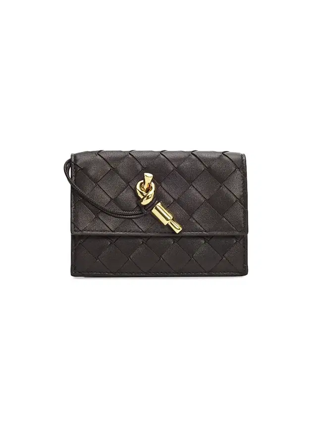 Bottega Veneta Women's Intrecciato Leather Wallet - Fondant Brass