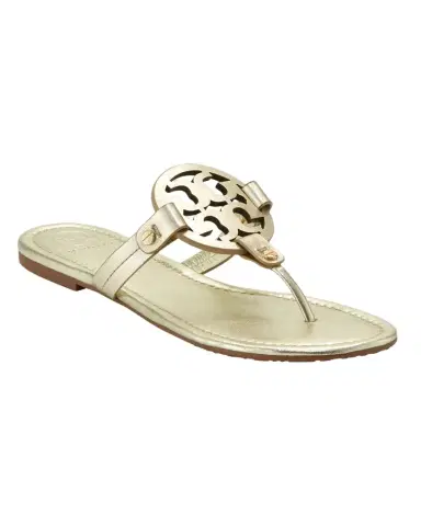 Tory Burch Miller Metallic Logo Thong Sandals | Thumbnail 1