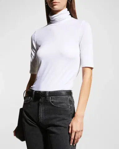 MAJESTIC FILATURES Soft Touch Half-Sleeve Turtleneck | Thumbnail 4 MAJESTIC FILATURES Soft Touch Half-Sleeve Turtleneck | Thumbnail 4