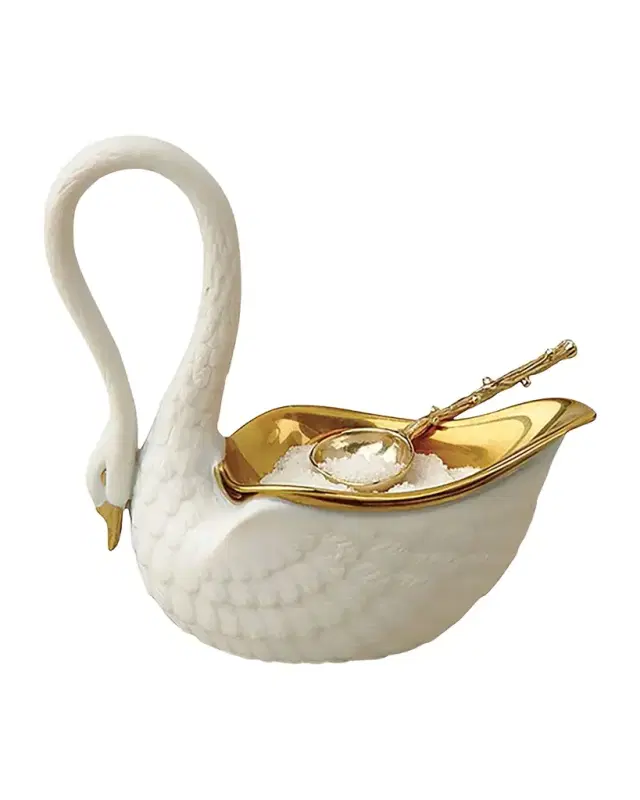 L 'Objet White Swan Salt Cellar