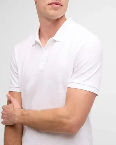 Vince Classic Slub Cotton Polo Shirt | Thumbnail 6 Vince Classic Slub Cotton Polo Shirt | Thumbnail 6