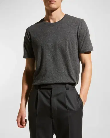 Vince Men's Short-Sleeve Pima Crewneck Jersey T-Shirt | Thumbnail 2 Vince Men's Short-Sleeve Pima Crewneck Jersey T-Shirt | Thumbnail 2