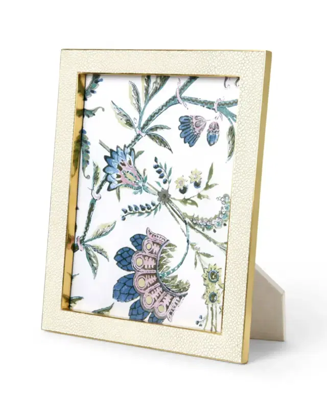 AERIN Cream Faux-Shagreen 8" x 10" Picture Frame
