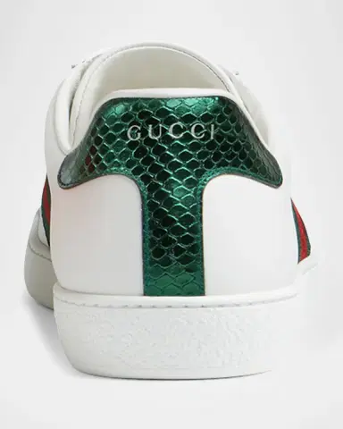 Gucci Men's New Ace Embroidered Low-Top Sneakers | Thumbnail 3 Gucci Men's New Ace Embroidered Low-Top Sneakers | Thumbnail 3