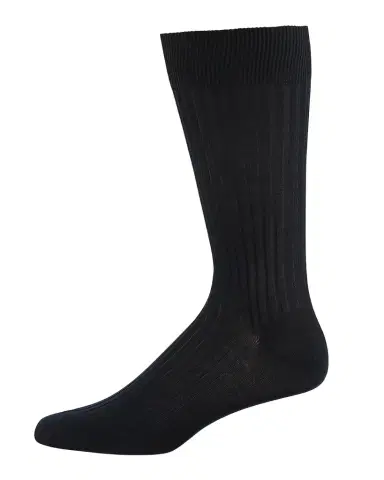 Pantherella Men's Danvers Ribbed Cotton Mid-Calf Socks | Thumbnail 1