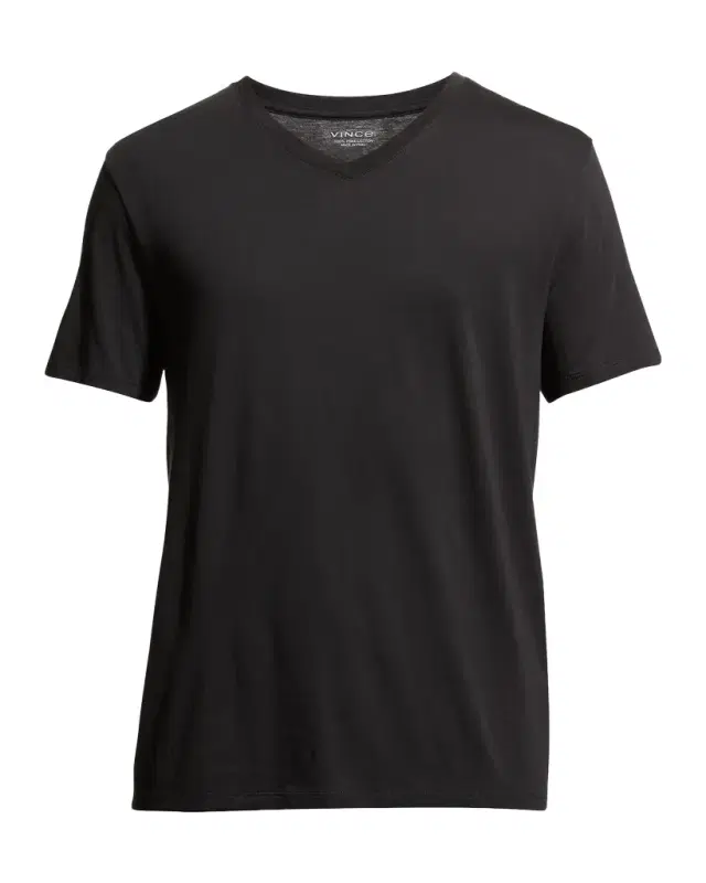 Vince Short-Sleeve V-Neck Jersey T-Shirt, Gray