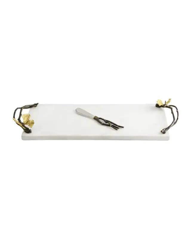 Michael Aram Butterfly Ginkgo Small Cheese Board with Knife