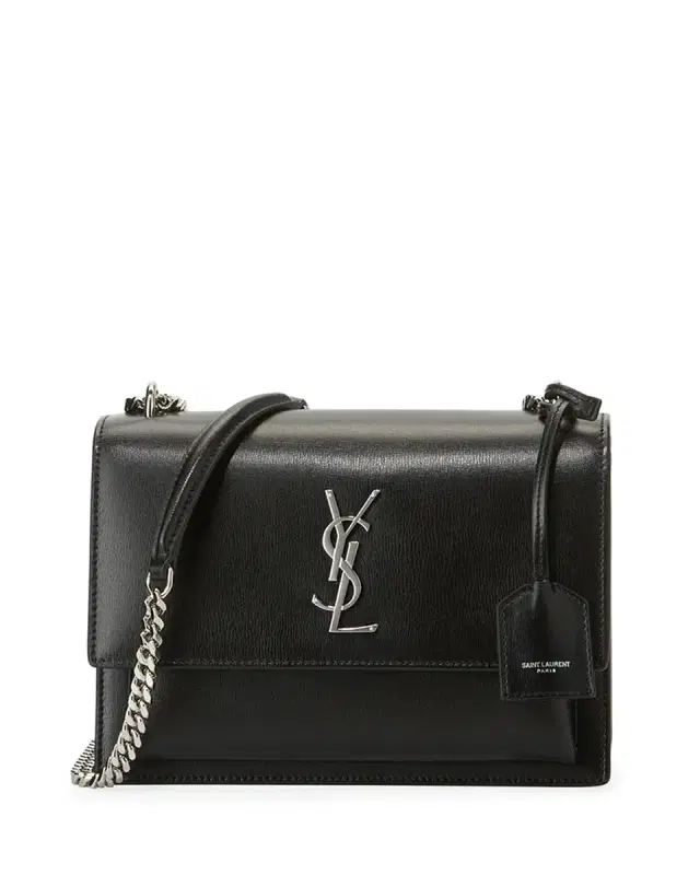 Saint Laurent Sunset Medium YSL Shoulder Bag in Smooth Leather