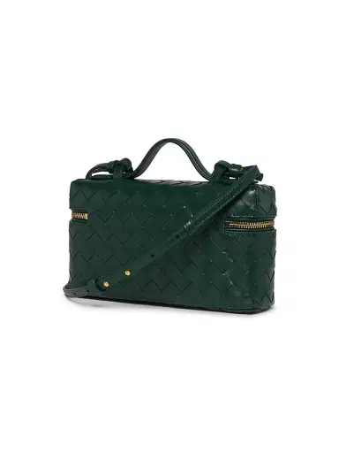 Bottega Veneta Women's Bang Bang Intrecciato Leather Crossbody Vanity Case Bag - Emerald Green Gold | Thumbnail 3 Bottega Veneta Women's Bang Bang Intrecciato Leather Crossbody Vanity Case Bag - Emerald Green Gold | Thumbnail 3