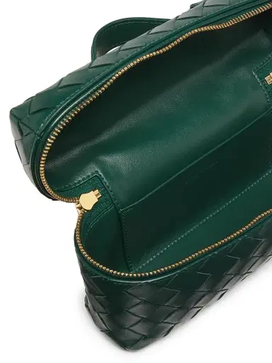 Bottega Veneta Women's Bang Bang Intrecciato Leather Crossbody Vanity Case Bag - Emerald Green Gold | Thumbnail 4 Bottega Veneta Women's Bang Bang Intrecciato Leather Crossbody Vanity Case Bag - Emerald Green Gold | Thumbnail 4