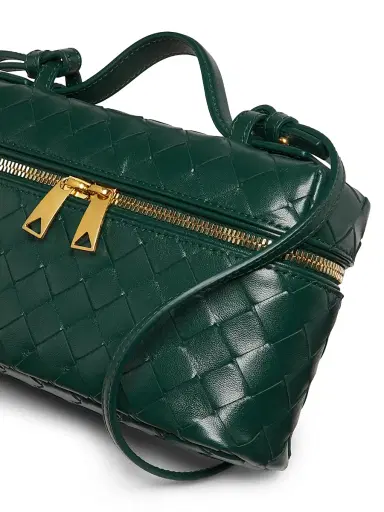 Bottega Veneta Women's Bang Bang Intrecciato Leather Crossbody Vanity Case Bag - Emerald Green Gold | Thumbnail 6 Bottega Veneta Women's Bang Bang Intrecciato Leather Crossbody Vanity Case Bag - Emerald Green Gold | Thumbnail 6