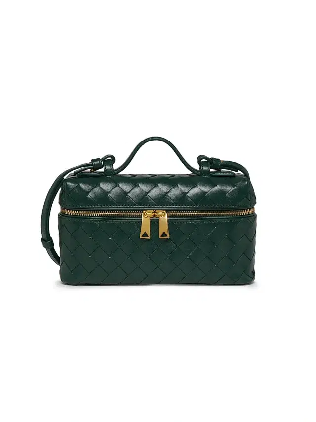 Bottega Veneta Women's Bang Bang Intrecciato Leather Crossbody Vanity Case Bag - Emerald Green Gold